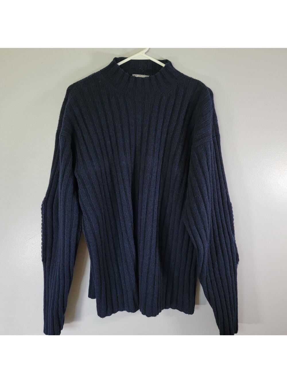 Utility Lambswool Blend Y2K Sweater Mens XL Navy Heavyweight Preppy Ski Chalet